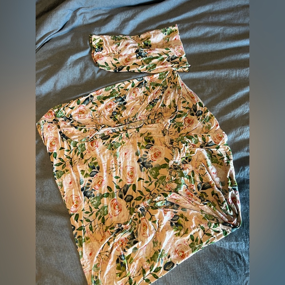 Posh Peanut floral crib sheet and matching changing pad cover